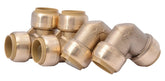 SharkBite U256LFA4 Pipe Elbow, 3/4 in, 90 deg Angle, Brass, 200 psi Pressure, 4/PK